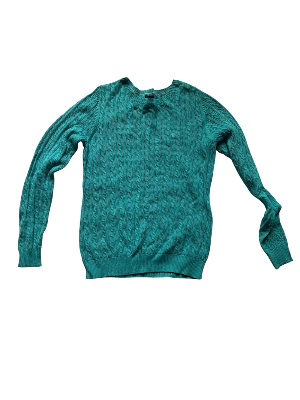 Izod Teal Cable-Knit Crewneck Sweater